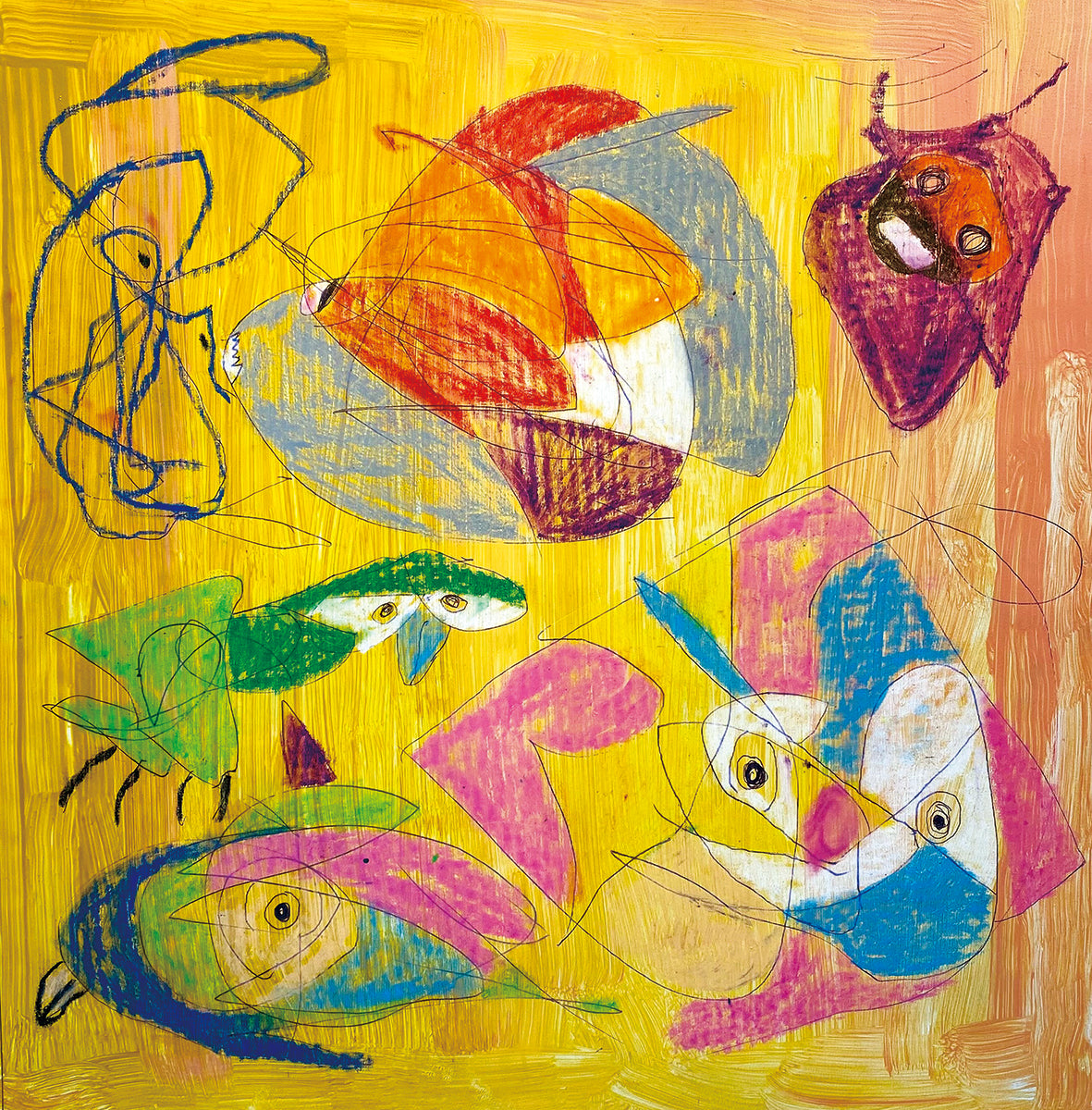 Double gaze Organic cotton 'Acorn Tree' green Handkerchief