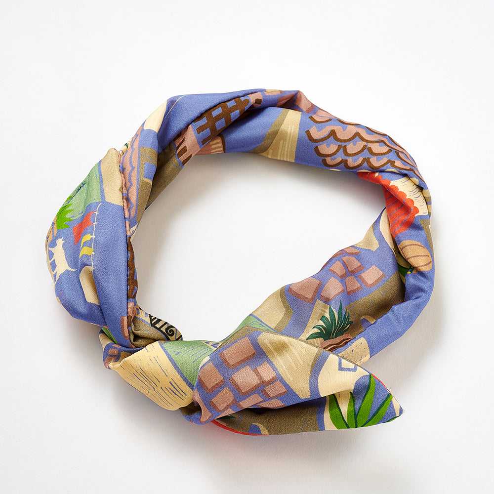 Japanese Printed Silk 'Italy' ヘッドスカーフ/ミニスカーフ | YARN & COPPER