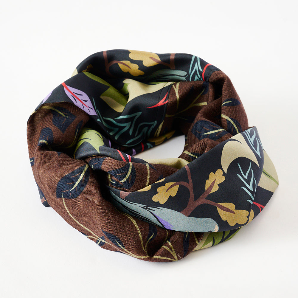 12月中旬入荷!Silk & Merino Wool 'Shropshire Estate' black ループスカーフ