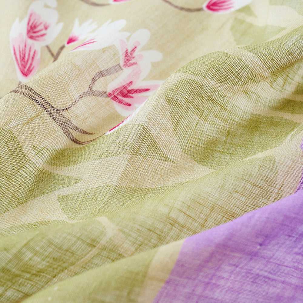 プレオーダー6月予定!近江リネン Japanese Linen 'Magnolia' Pink リング付きミニスカーフ