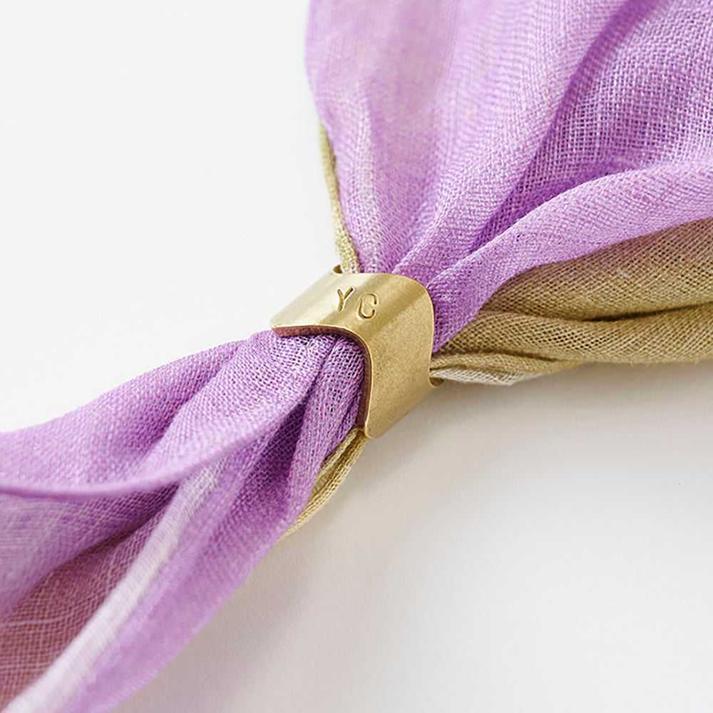 プレオーダー6月予定!近江リネン Japanese Linen 'Magnolia' Pink リング付きミニスカーフ