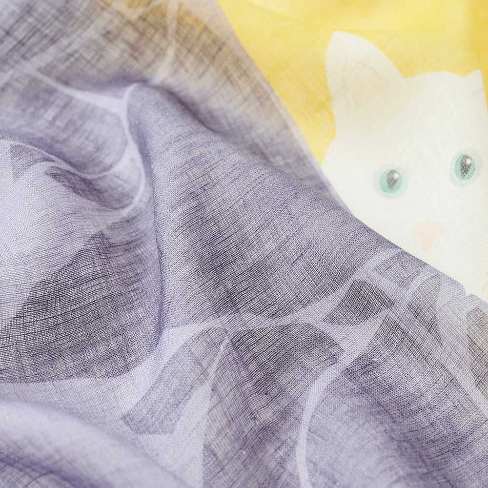プレオーダー6月予定!近江リネン Japanese Linen 'Magnolia' Yellow リング付きミニスカーフ