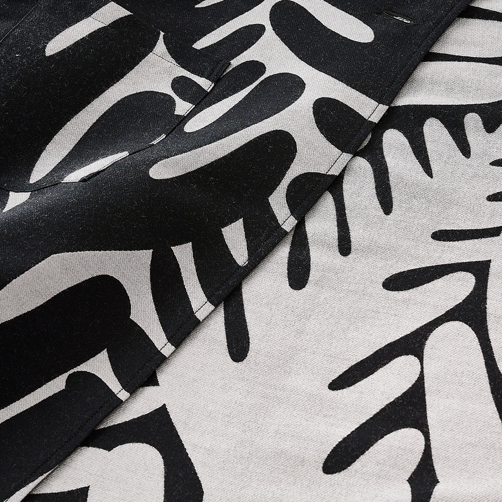 <受注生産:10月中旬予定>播州織 Wool/Cotton コクーンコート- black/light grey