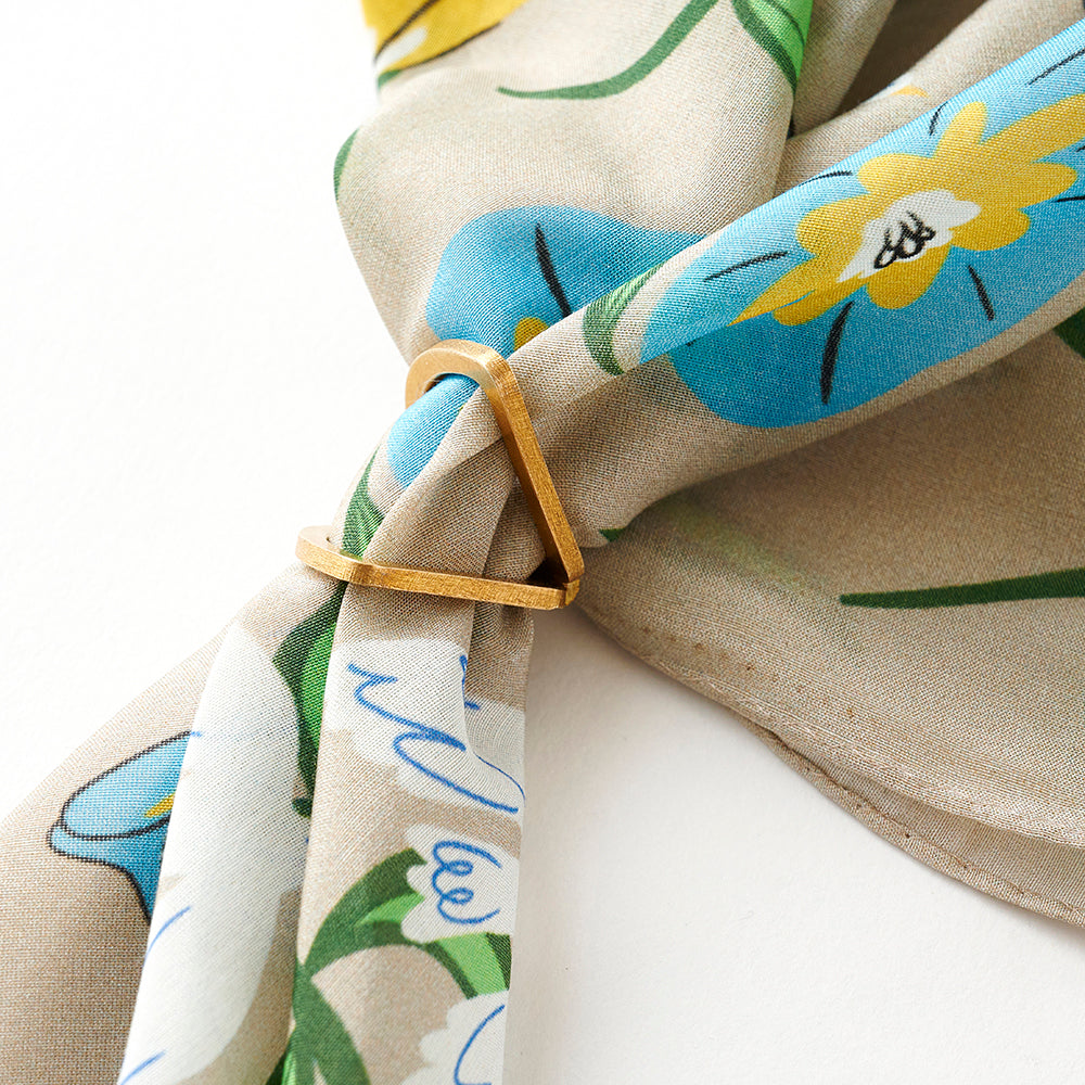 9月下旬〜10月上入荷!Silk Cotton 'Tamworth' sandy grey リング付きミニスカーフ