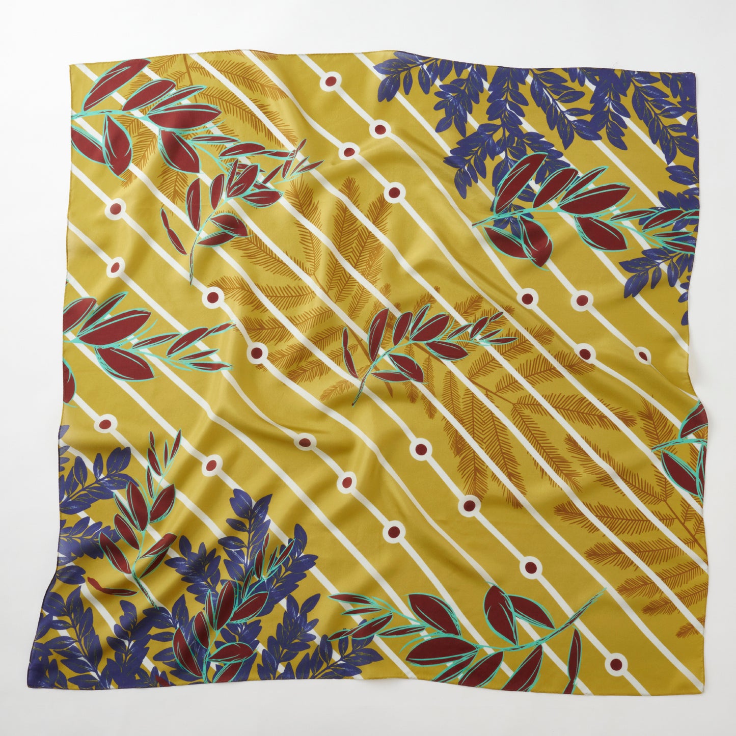 Silk 'Rotherhithe' Mustard 大判スカーフ