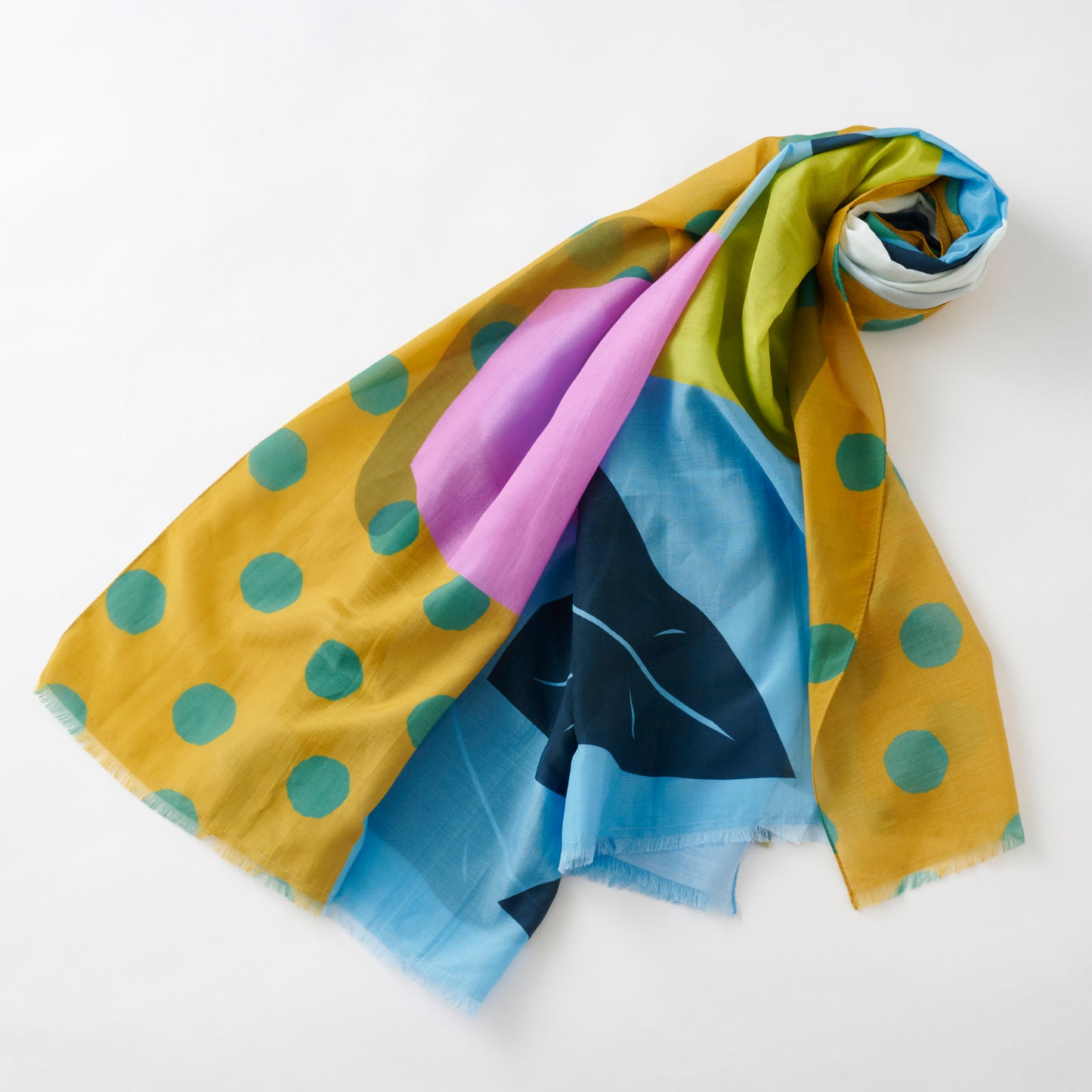 Silk Cotton 'Trio' blue ロングストール