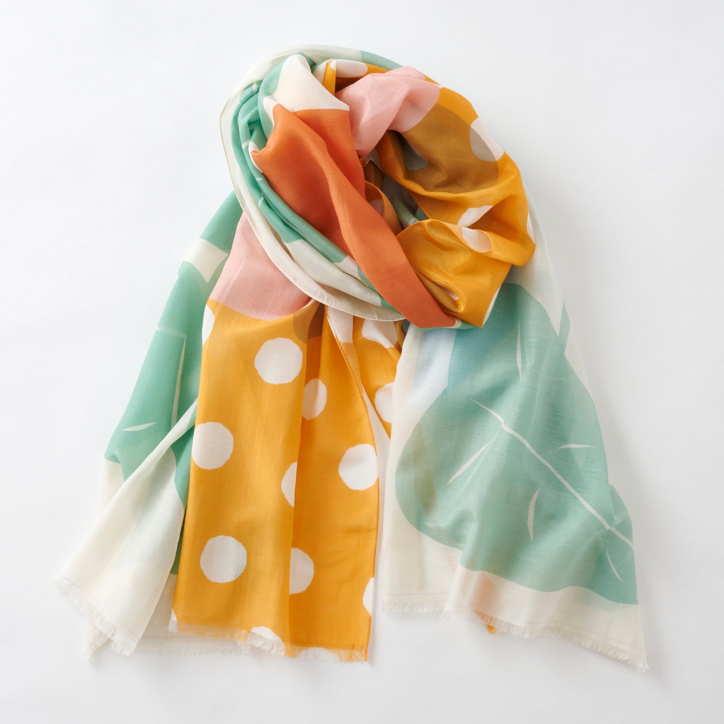 Silk Cotton 'Trio' cream ロングストール