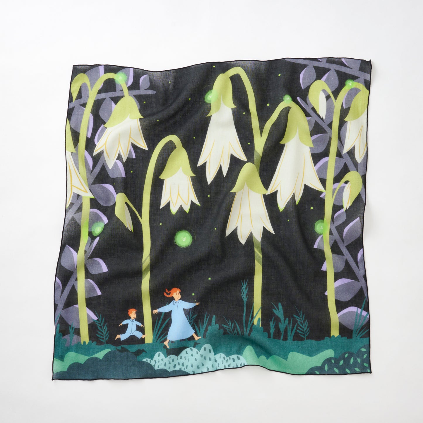 Organic cotton 'One Magical Night' リング付きミニスカーフ