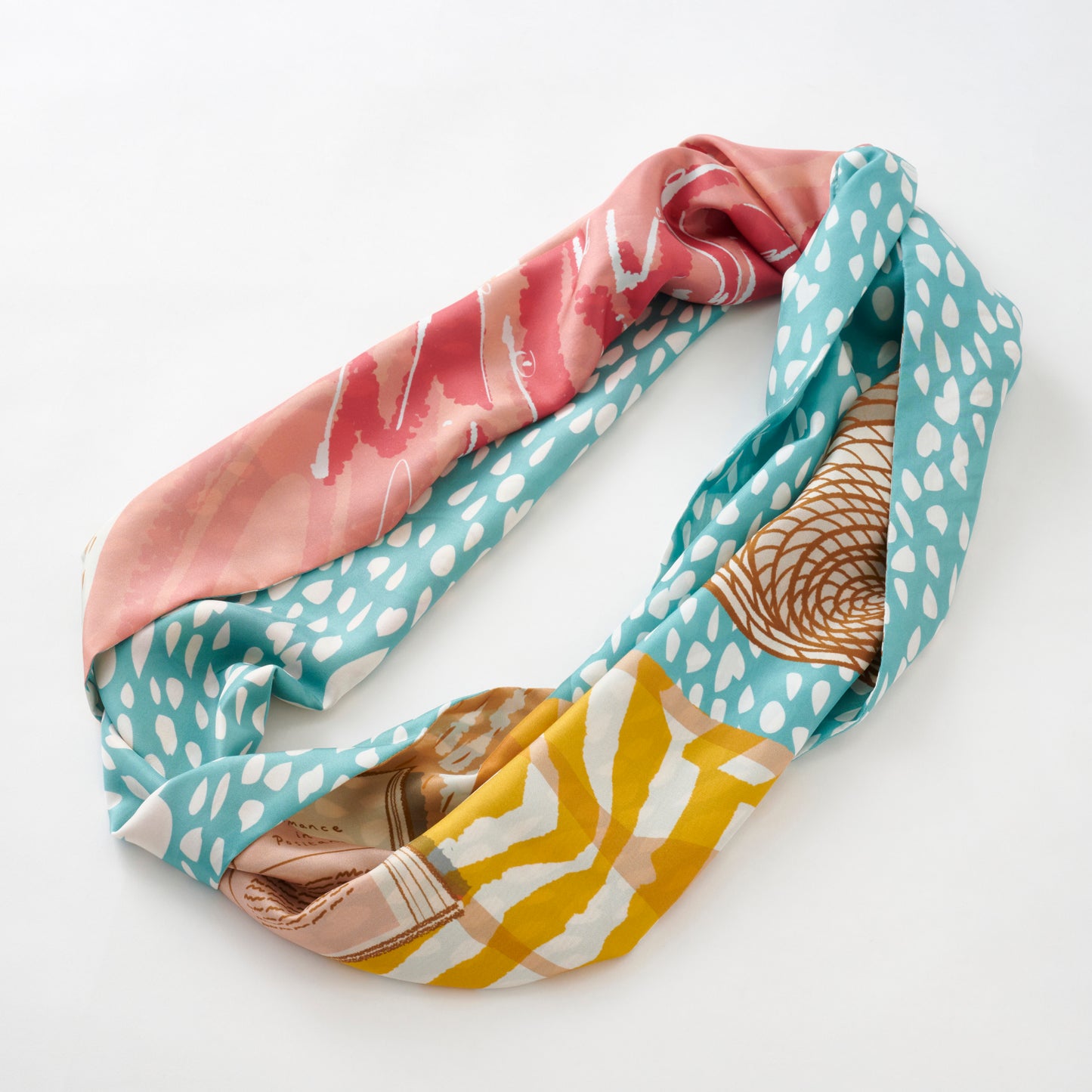 Silk/Silk 'Romance in Positano' pink ループスカーフ