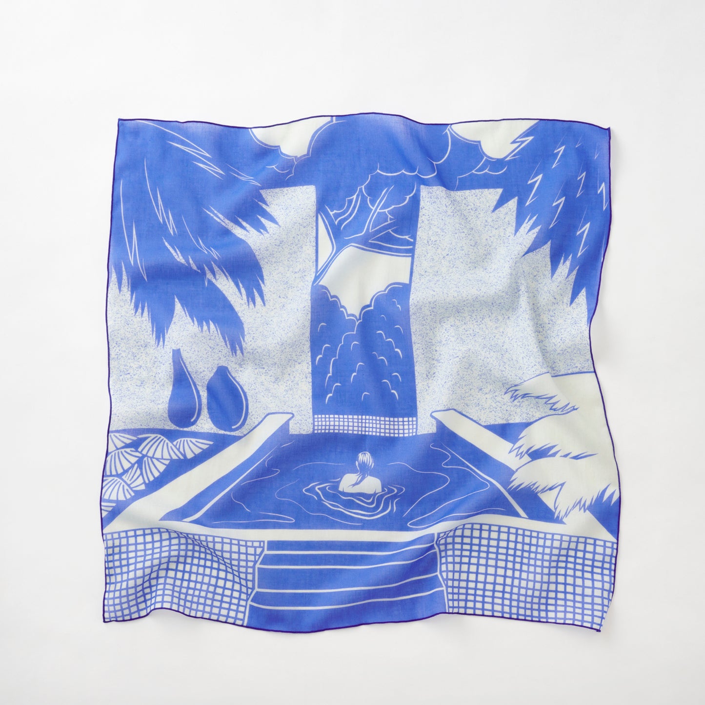Organic cotton 'Resort Hotel' リング付きミニスカーフ