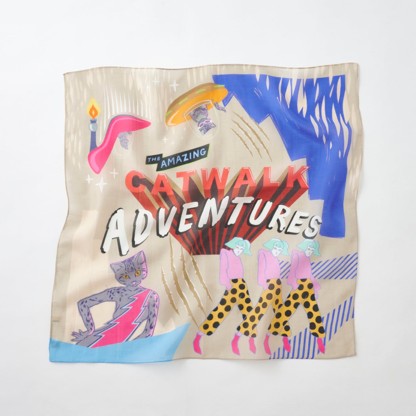 9月中〜下旬入荷!Silk Cotton 'Catwalk Adventures'  リング付きミニスカーフ
