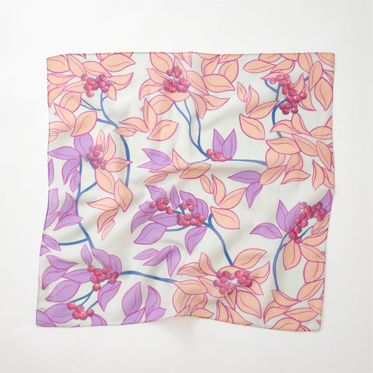 9月中〜下旬入荷!Silk Cotton 'Blueberries' pink リング付きミニスカーフ