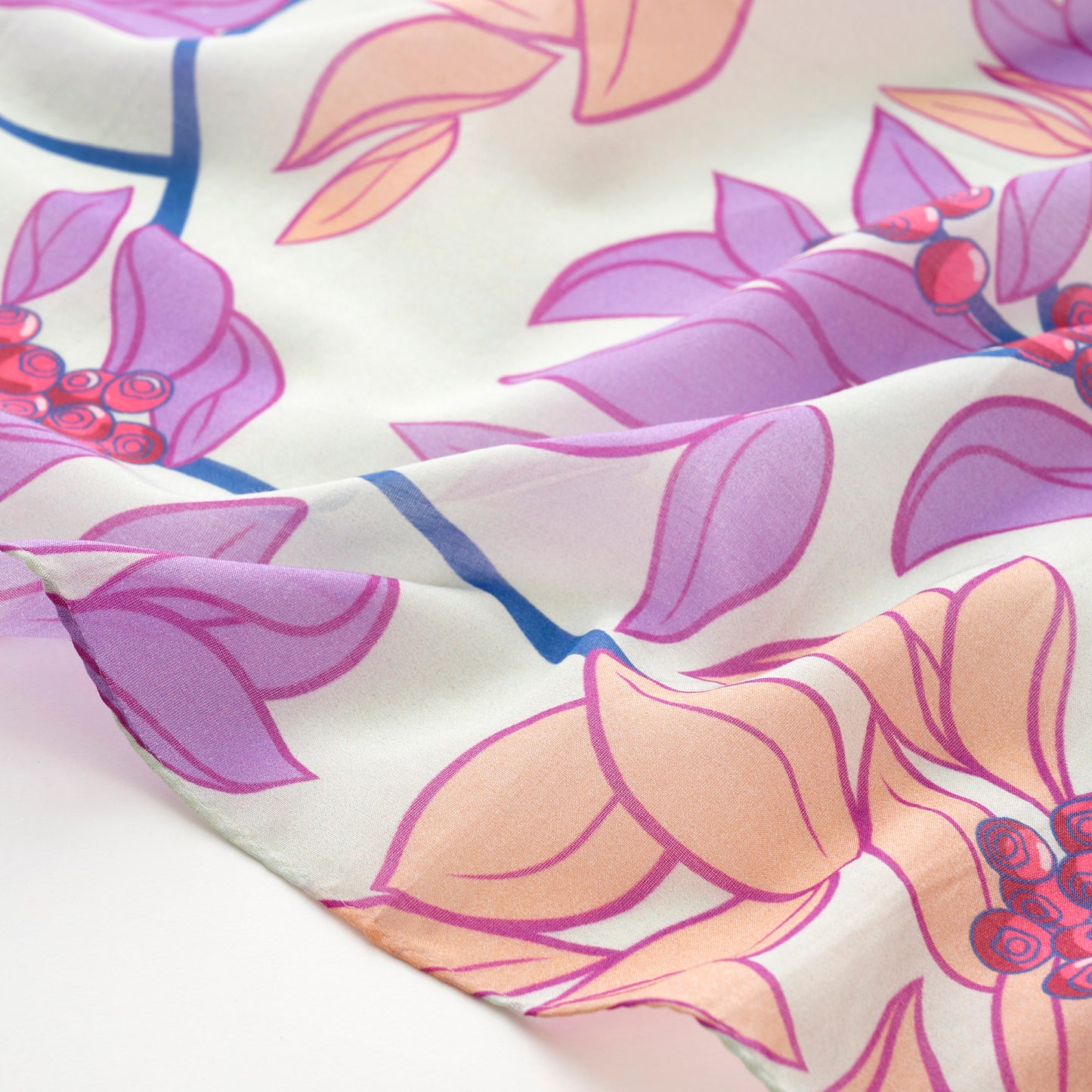 9月中〜下旬入荷!Silk Cotton 'Blueberries' pink リング付きミニスカーフ