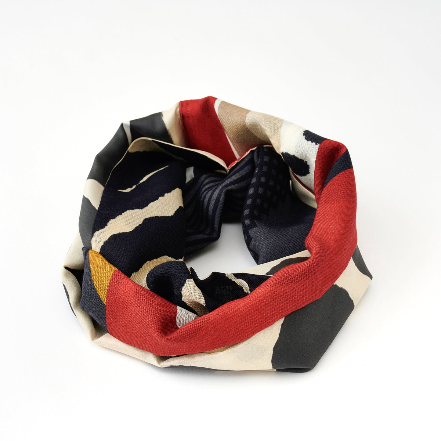 Japanese Printed Silk & Merino Wool 'Friday Night' loop scarf
