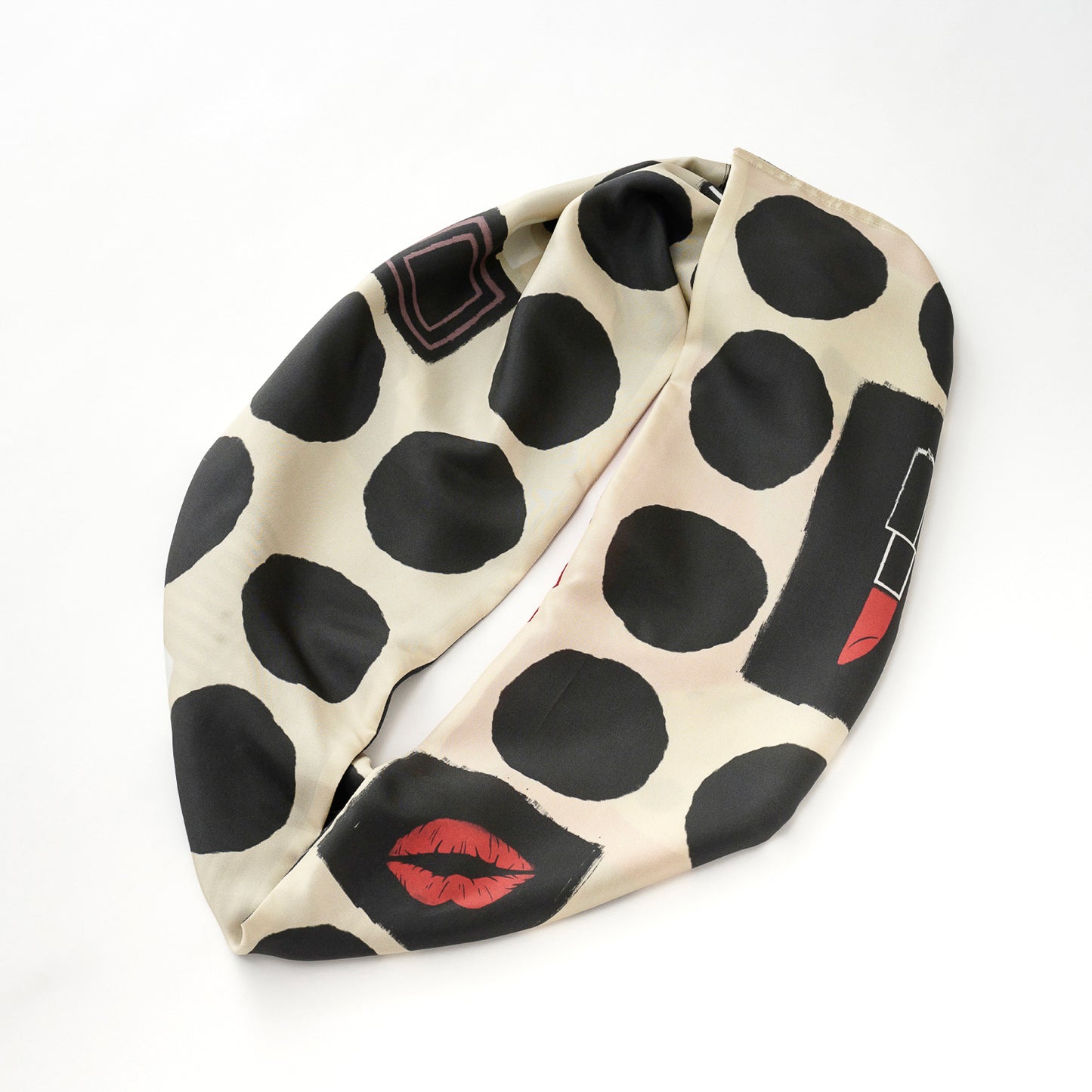 Japanese Printed Silk & Merino Wool 'Friday Night' loop scarf
