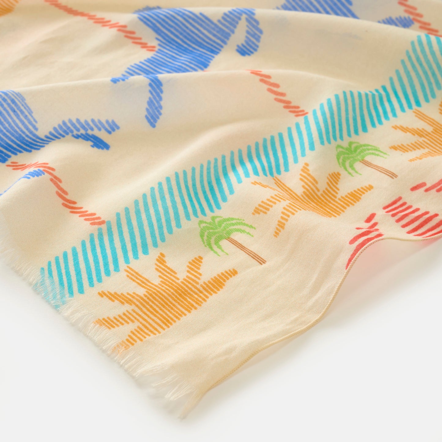 Organic cotton 'Parisian Carosel' peach ロングストール