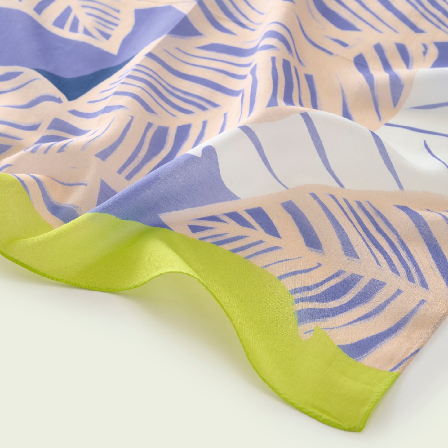 Silk Cotton 'Saint Vincent' sky blue 大判スカーフ