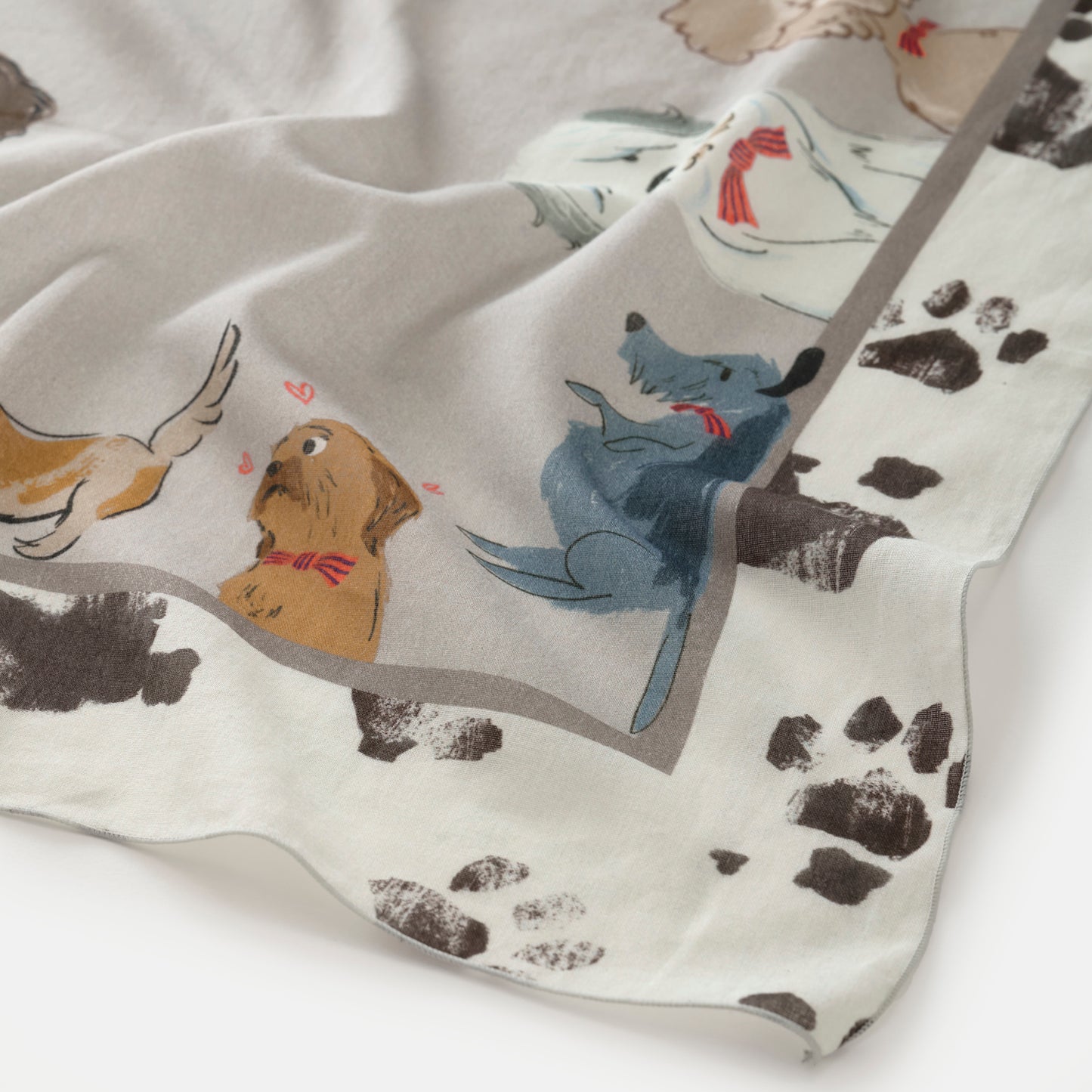 リング付き オーガニックコットンミニスカーフ 'Dickie bow dogs Vol,2'