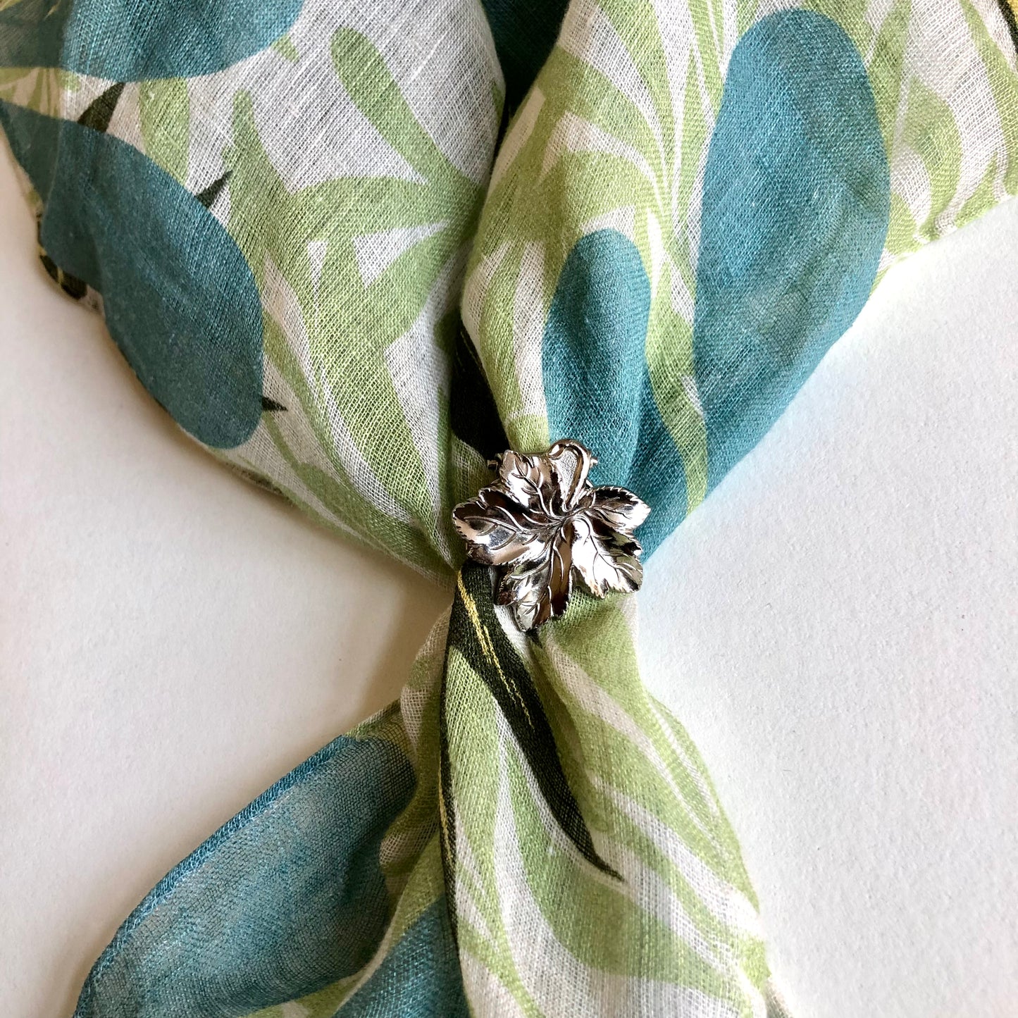 dead stock Vintage Scarf Clip Vintage Scarf Clip Leaf Silver