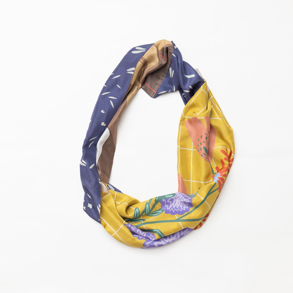 Silk/Silk 'Arrangement' yellow ループスカーフ