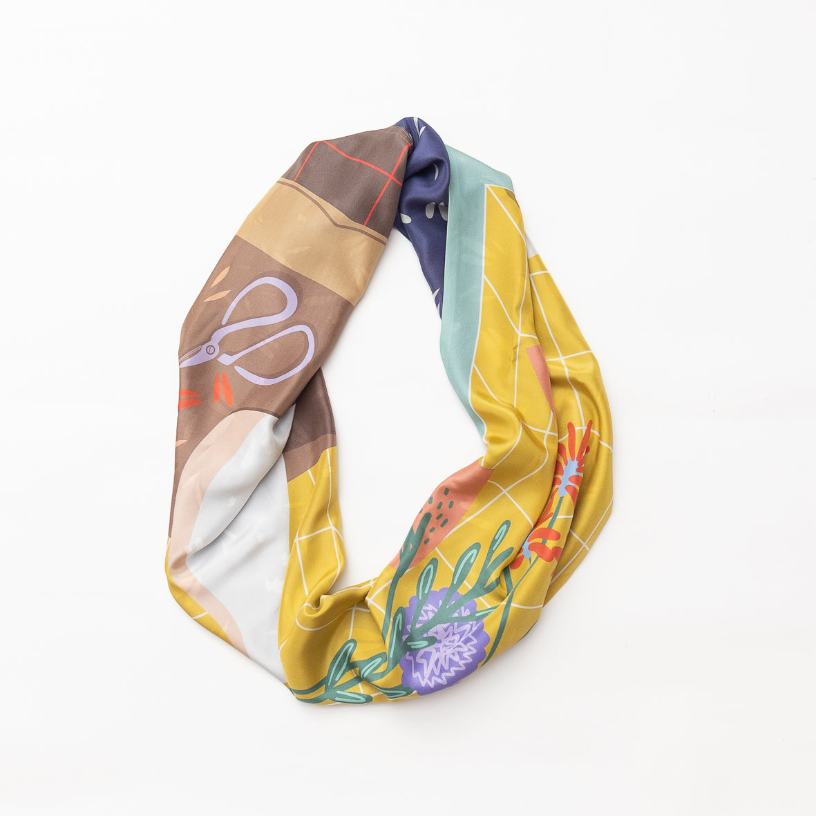 Silk/Silk 'Arrangement' yellow ループスカーフ