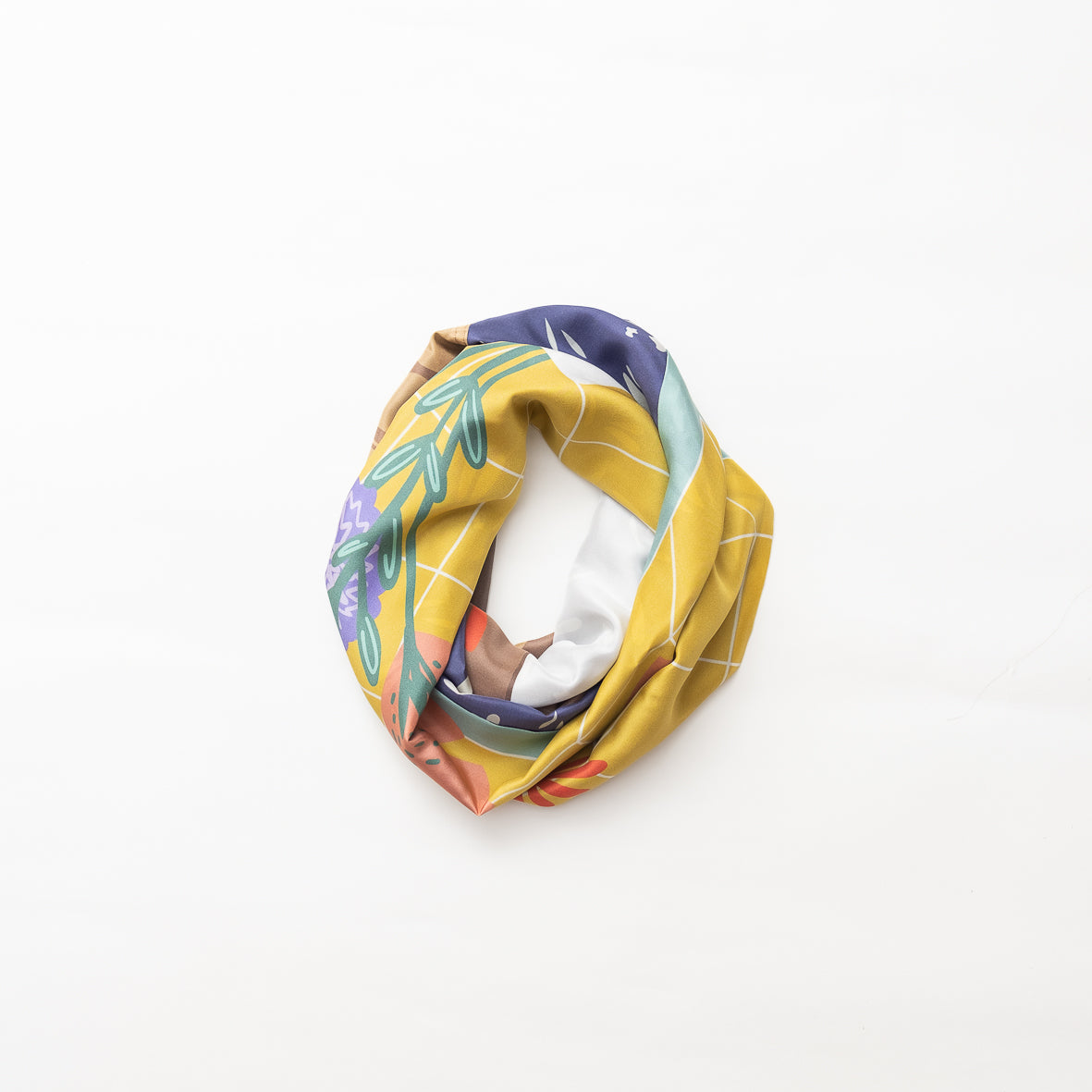 Silk/Silk 'Arrangement' yellow ループスカーフ
