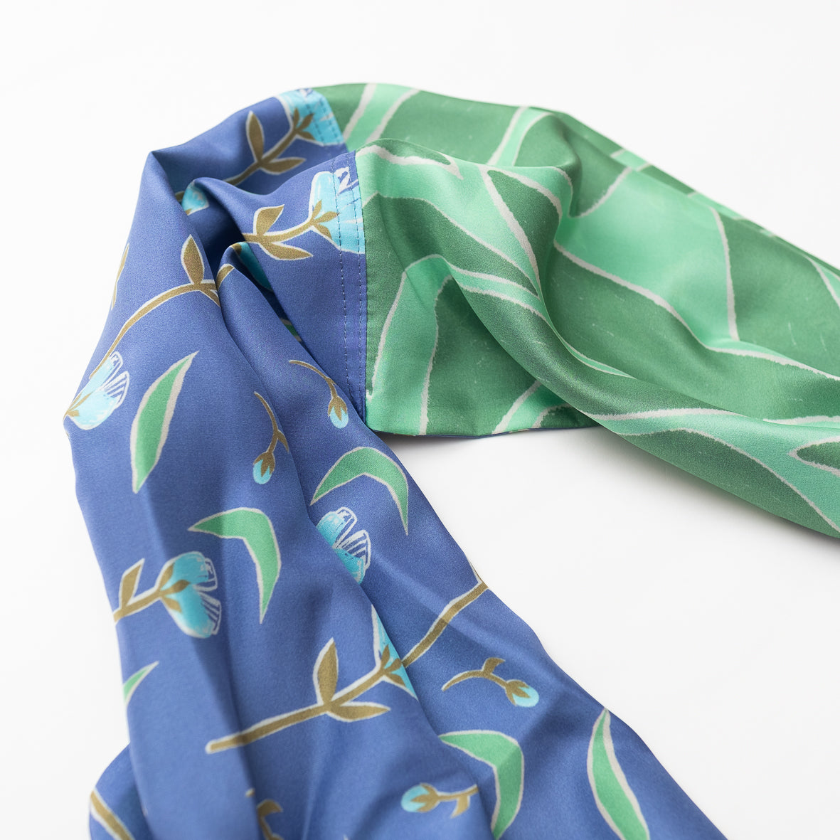 Silk/Silk 'Wingham' blue+green ループスカーフ
