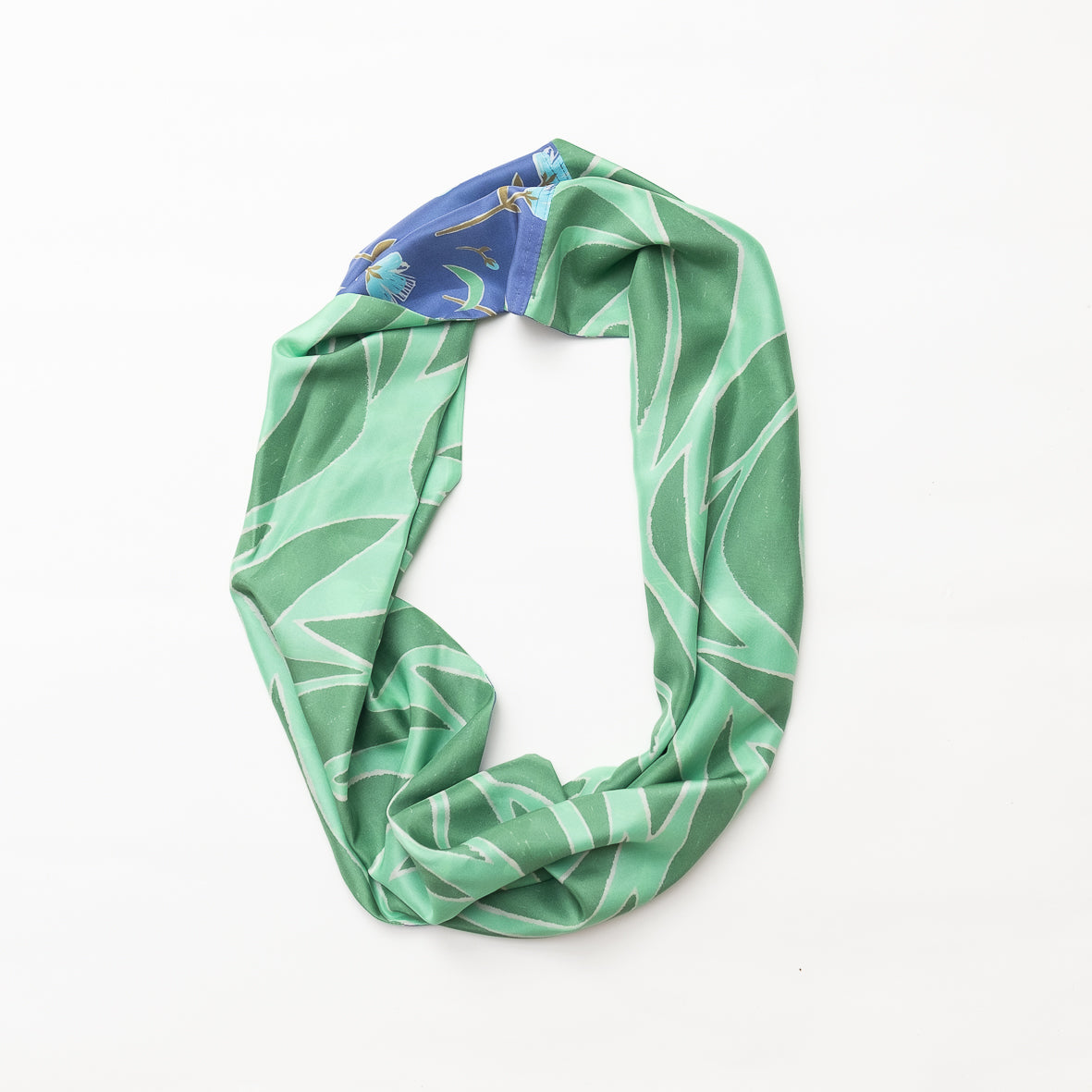 Silk/Silk 'Wingham' blue+green ループスカーフ
