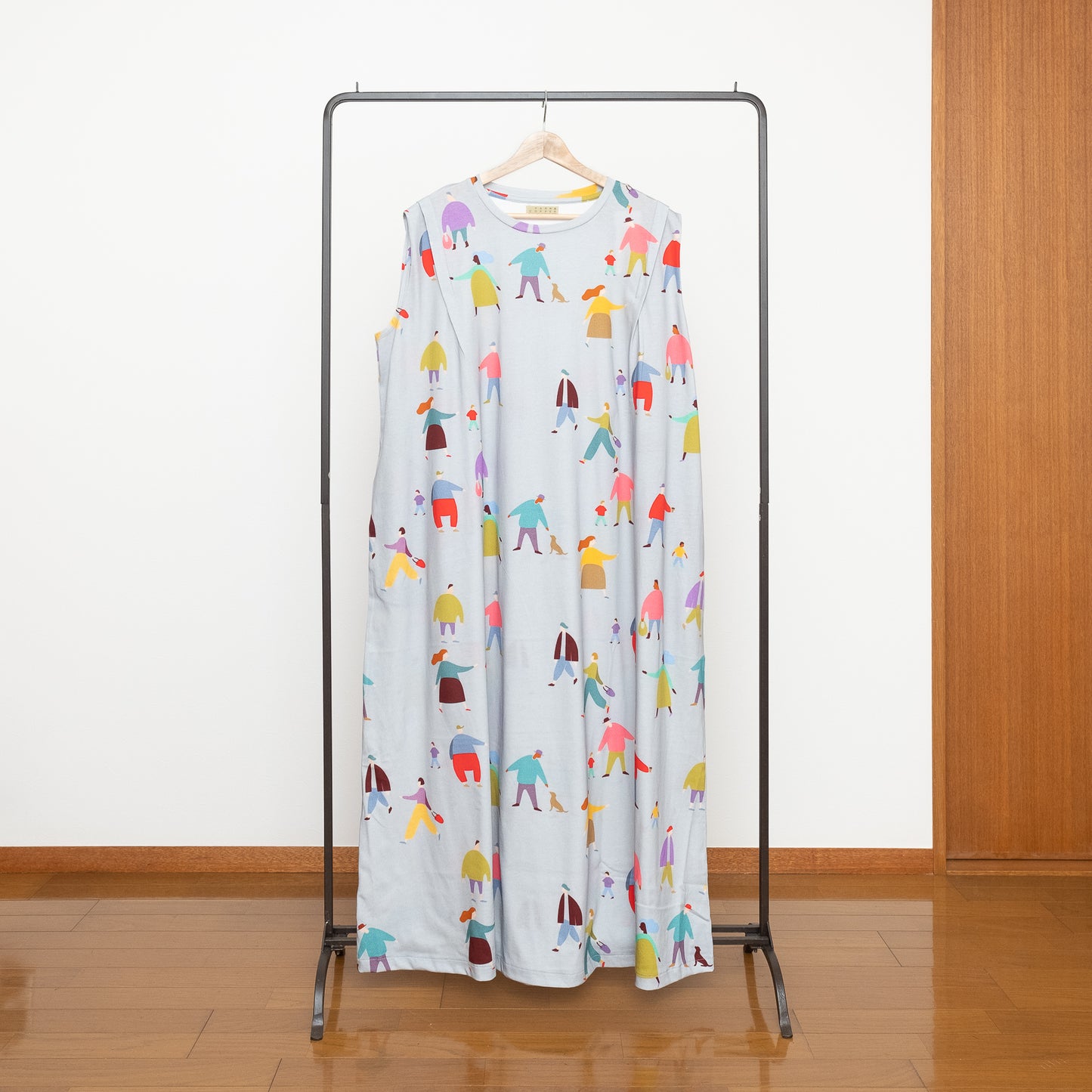 Robe débardeur marron en coton bio imprimé japonais 'Brompton'