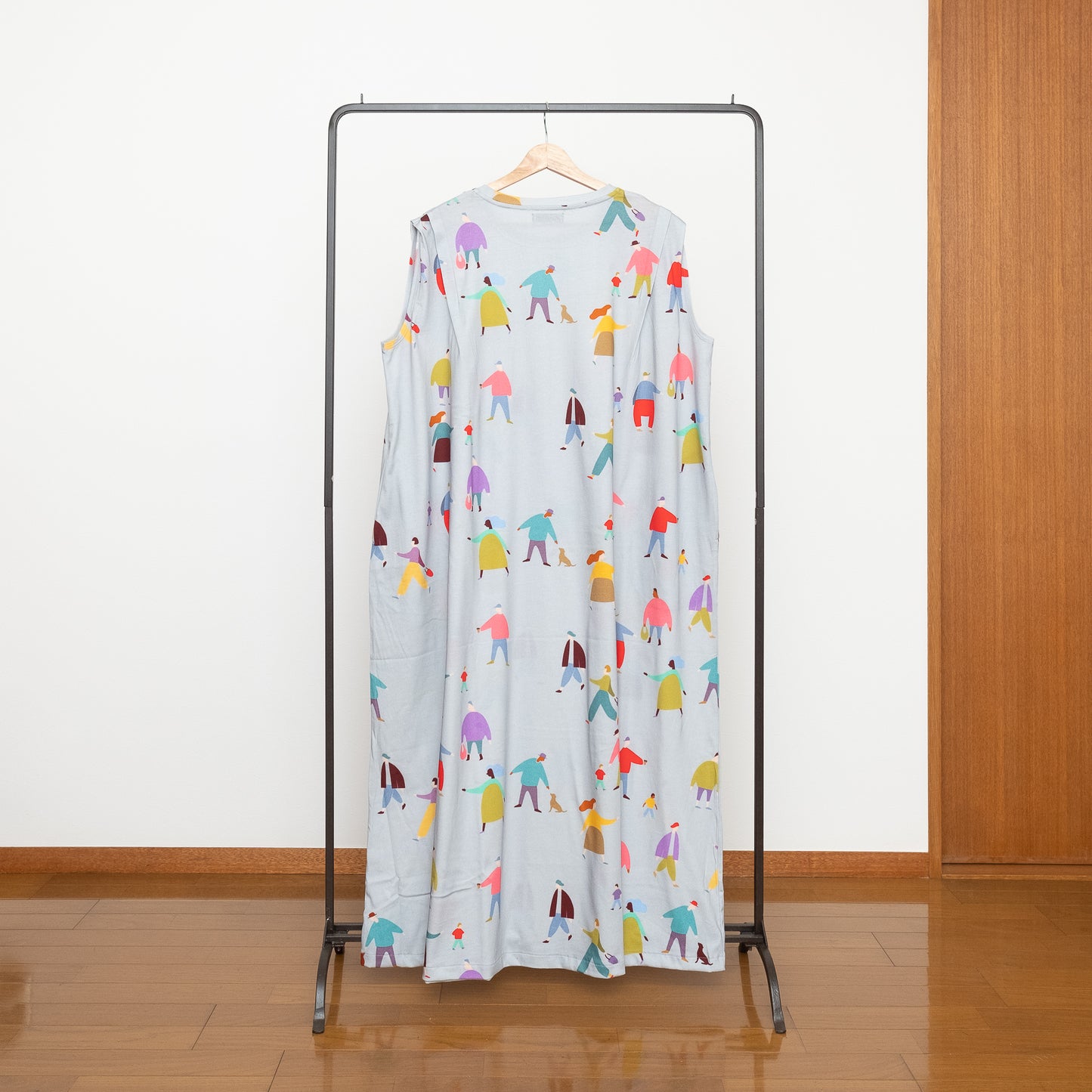 Robe débardeur marron en coton bio imprimé japonais 'Brompton'