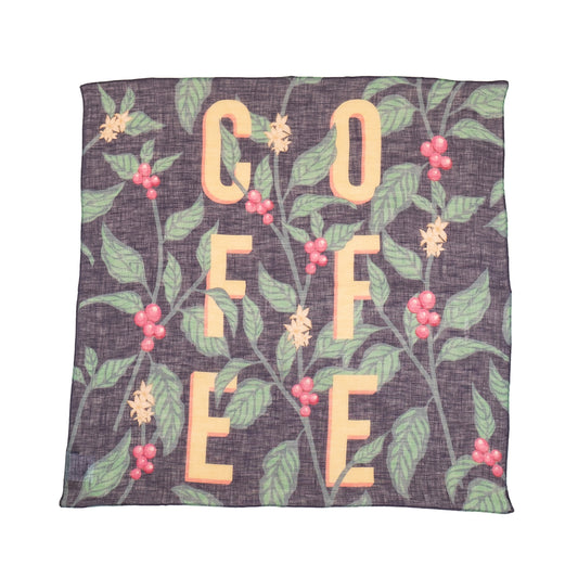 Bグレード 近江のリネン 'coffee matters' blue  ミニスカーフ