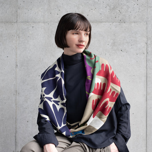 Superfine Merino Wool 'Royston Park' grey ループスカーフ