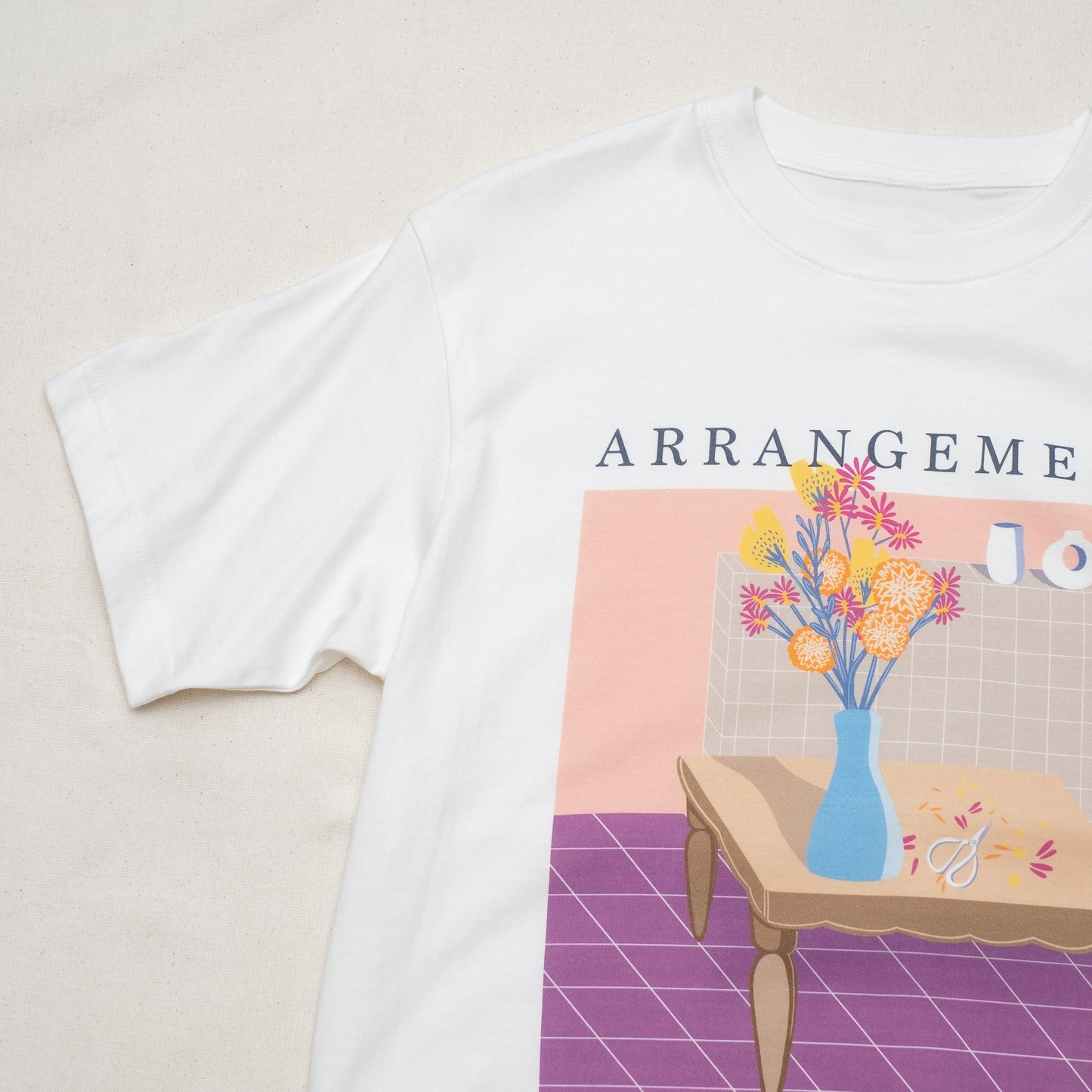8月上お届け予定 Organic Cotton UNISEX Tshirt 'Arrangement'