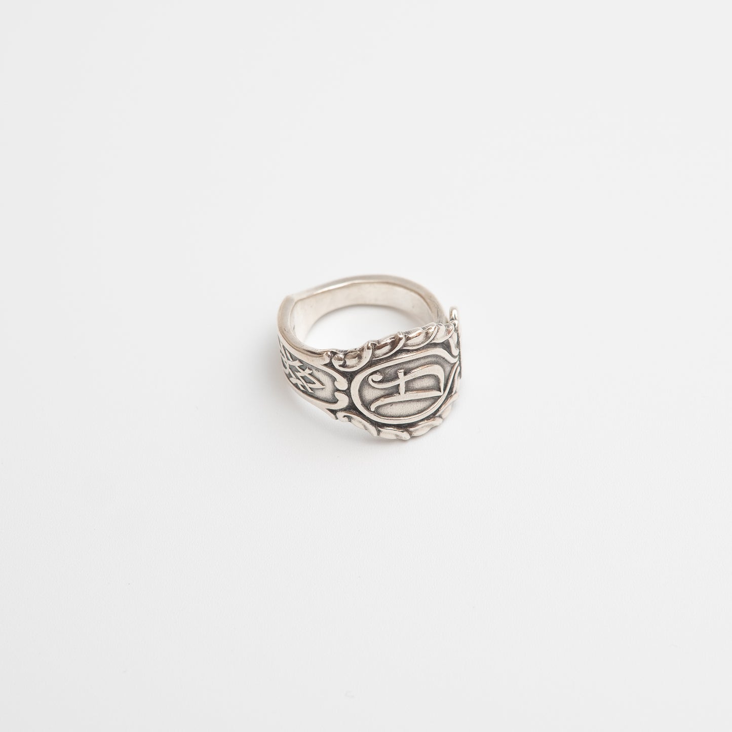 Silver Plated アンティークスプーンリング /  イニシャル’A' 9号