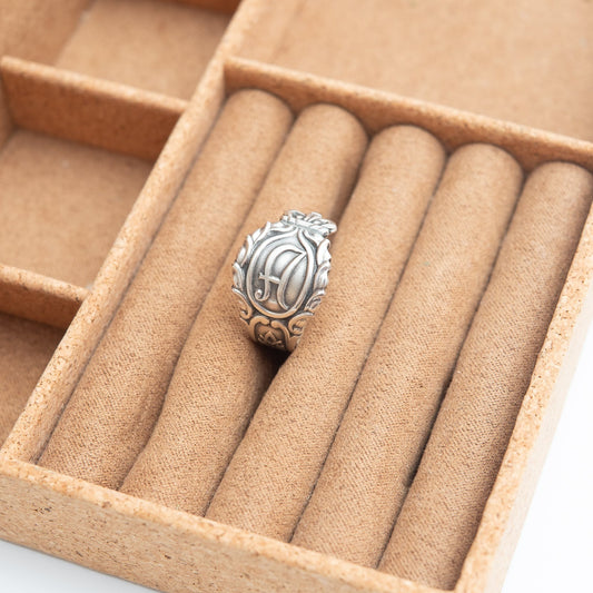 Silver Plated アンティークスプーンリング /  イニシャル’A' 9号