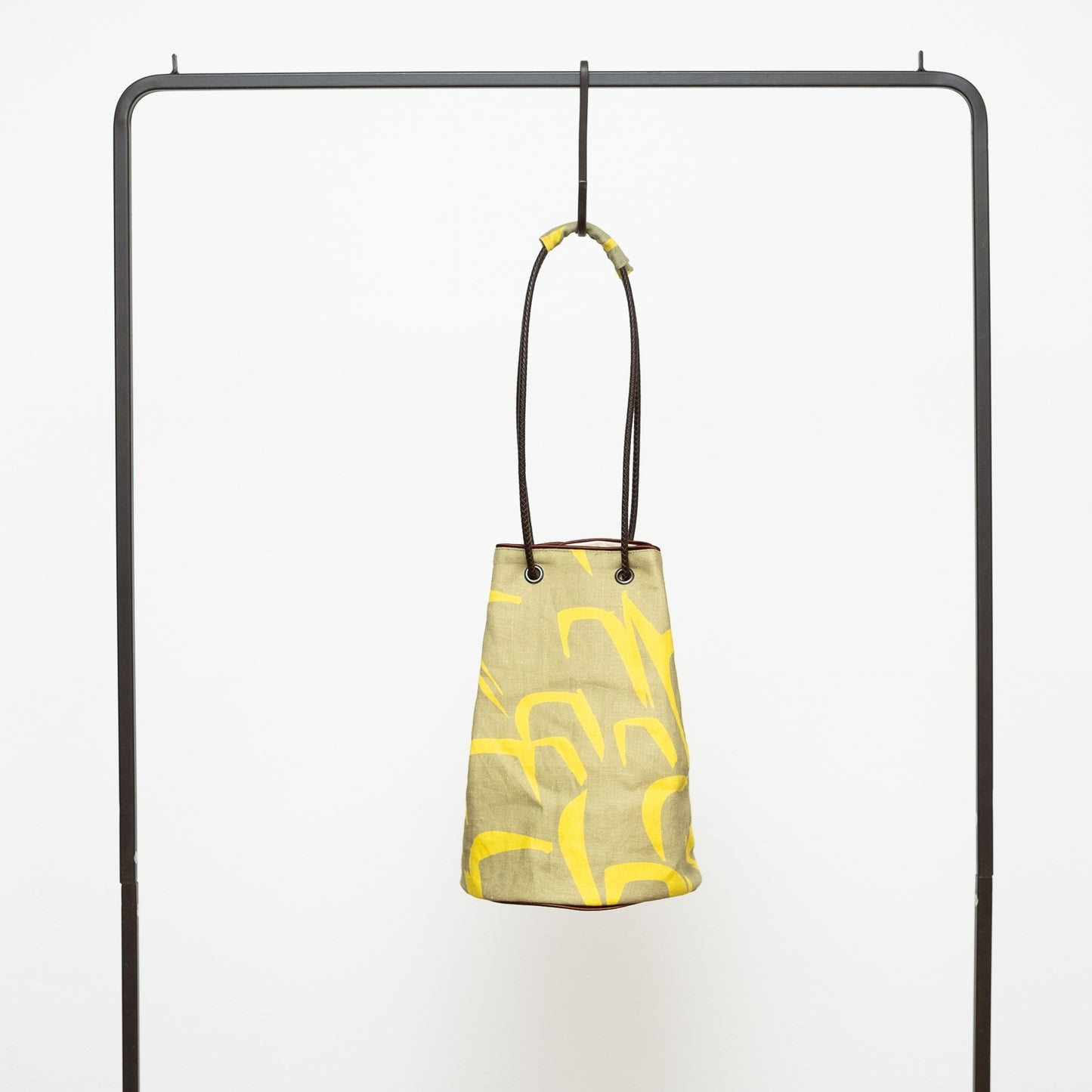 Japanese Printed Linen bucket bag 'Dalston' Aqua | YARN&COPPER