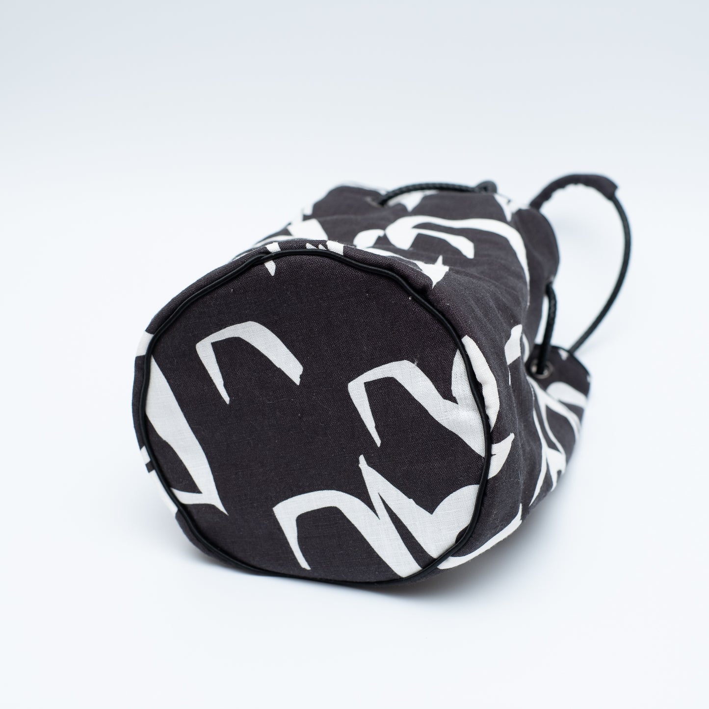 Sac seau en lin imprimé japonais 'Dalston' Aqua | YARN&COPPER
