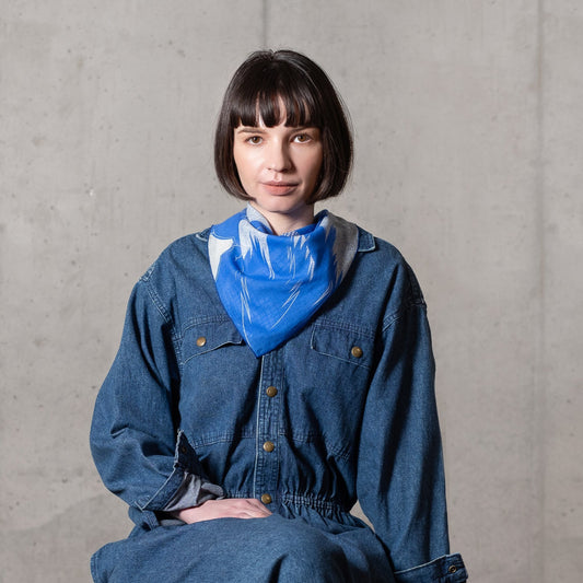 Organic cotton 'Resort Hotel' リング付きミニスカーフ