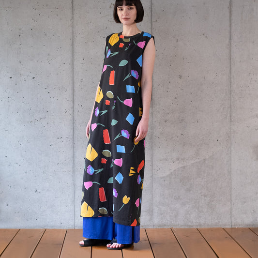 Organic Cotton 'Paper Cut Flowers'  タンクドレス