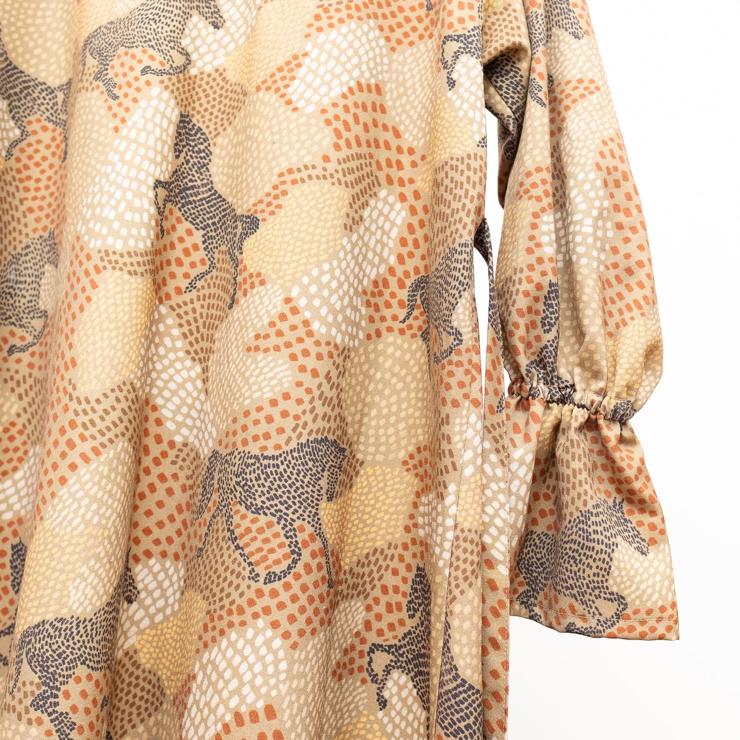 Banshu Ori Robe Manteau Japonais Laine/Coton Jacquard / Camel