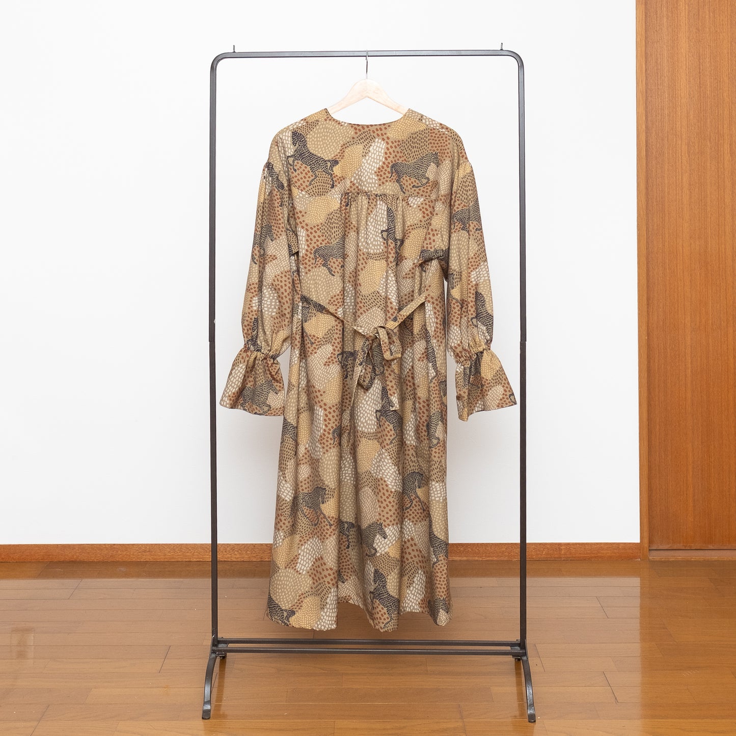 Banshu Ori Robe Manteau Japonais Laine/Coton Jacquard / Camel