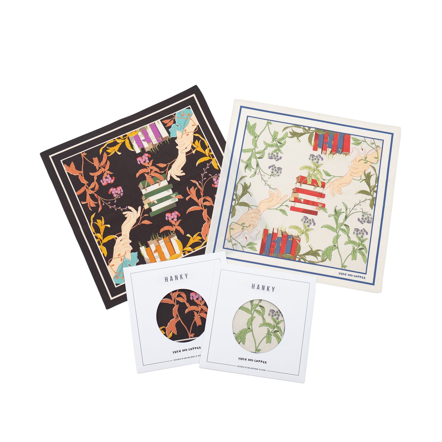 2 colors Japanese Printed O.Cotton 'A Shakespearean dream' handkerchief/pocket square