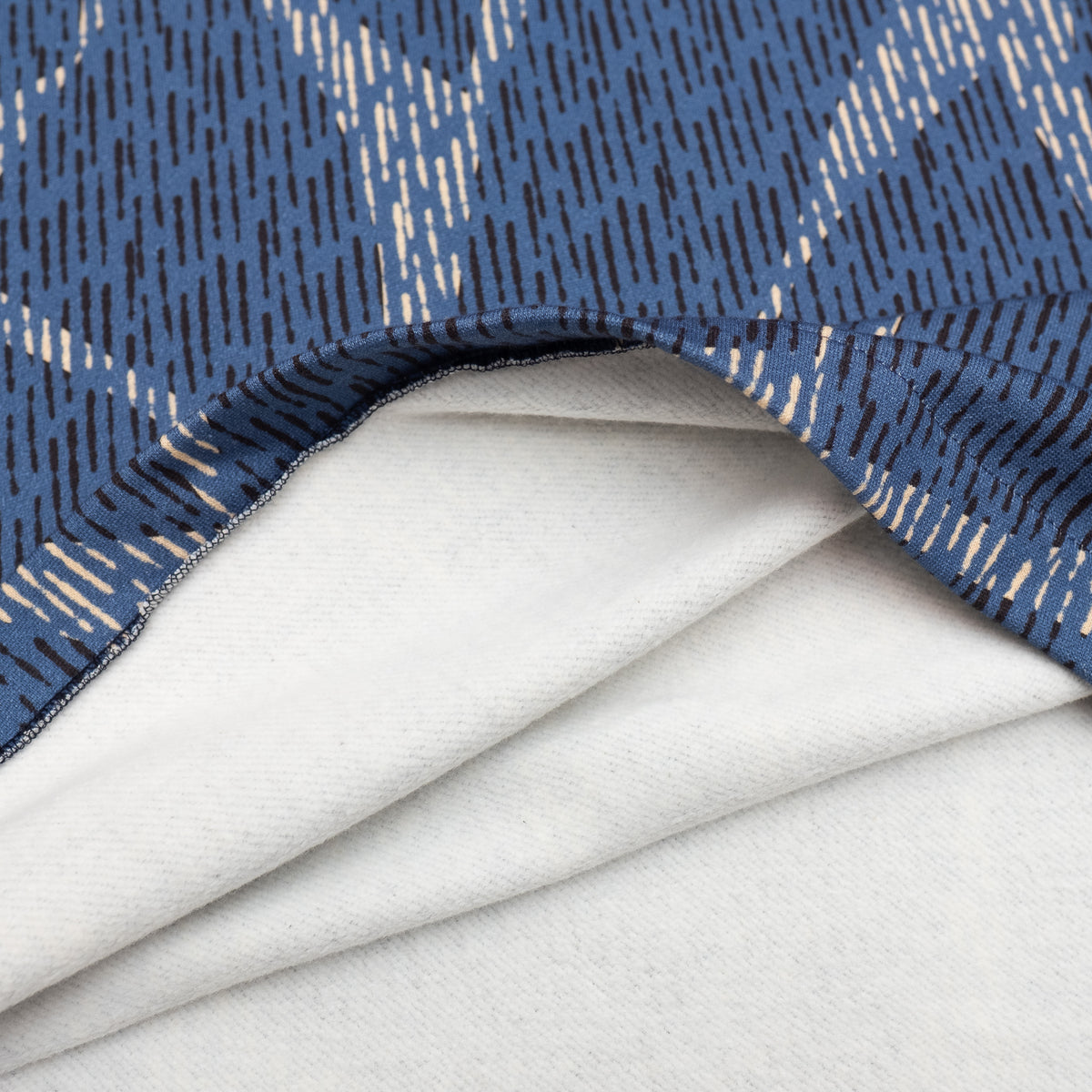 裏起毛 オーガニックコットンロングスカート 'Oxford Mosaic' blue