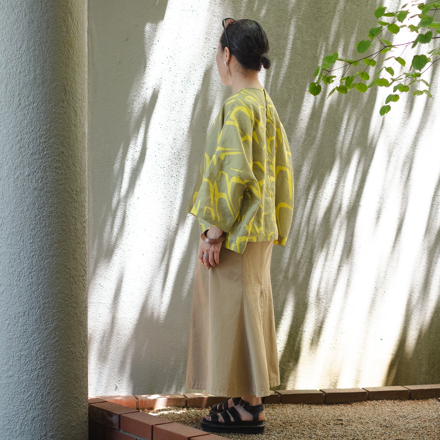 リネンワイドブラウス 'Antwerp' lemon yellow
