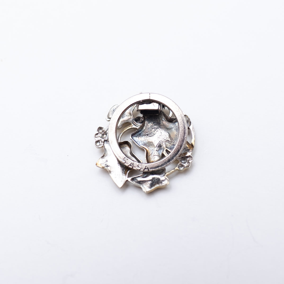 dead stock vintage scarf clip flower motif