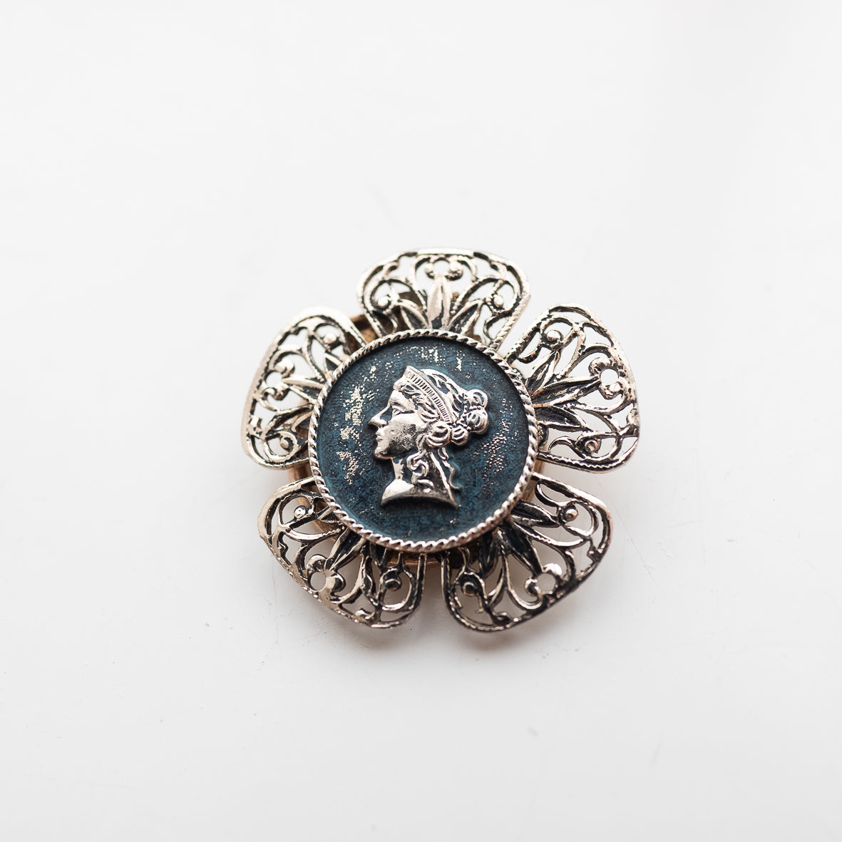 dead stock Clip Foulard Vintage Clip Foulard Vintage Feuille Argent
