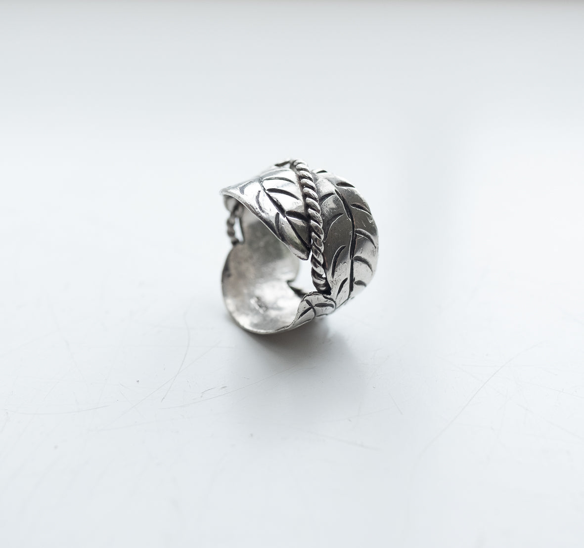 dead stock vintage scarf ring silver 925