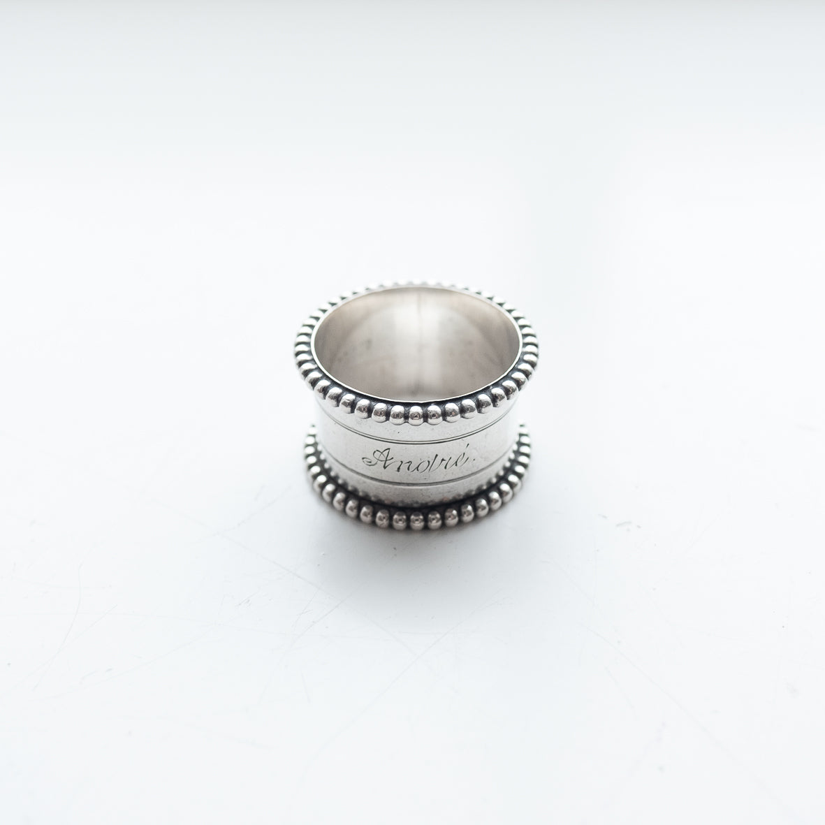 dead stock vintage scarf ring silver