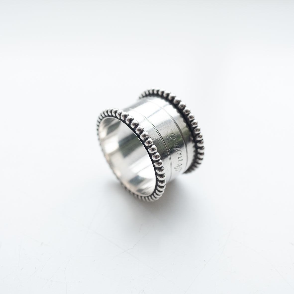 dead stock vintage scarf ring silver