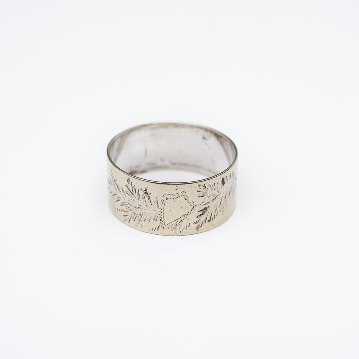 ロングストール用 ヴィンテージリング 1900年代リーフ柄 silver plated